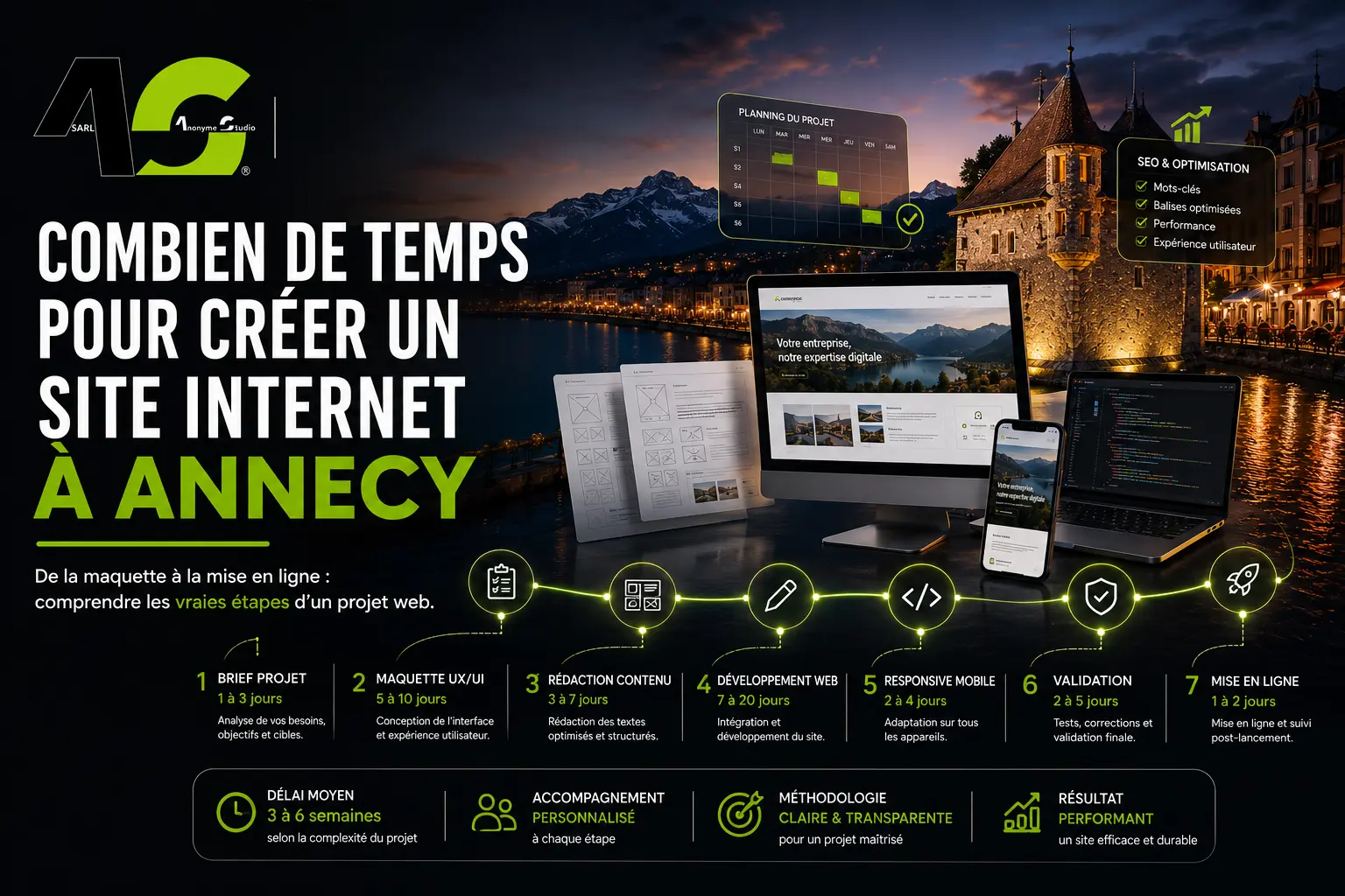 Combien de temps pour créer un site internet à Annecy